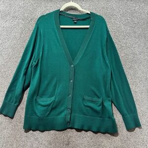 Torrid Everday Soft V Neck Pocket Cardigan‎ Sweater Women 2X Green Button Up